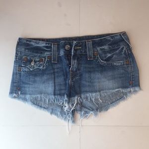 True religion denim short shorts!